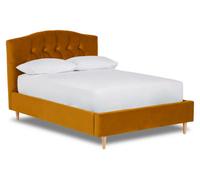 Divan Base Direct Enigma Classic Chesterfield Fabric Bed Base Only 5Ft King- Verlour Mustard