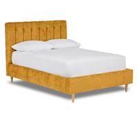 Divan Base Direct Eternal Contemporary Button-Backed Fabric Bed Base Only 5Ft King- Pavia Mustard