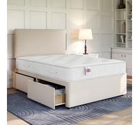 Divan Base Direct Naples Cream Platform Top Divan Bed Base 4Ft6 Double With 4 Drawers + Livorno Strutted Headboard