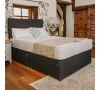 Divan Base Direct Paris Comfort Orthopaedic Sprung Divan Bed Set 4Ft6 Double 4 Drawers Continental - Naples Slate