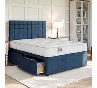 Divan Base Direct Plush Marine Platform Top Divan Bed Base 4Ft6 Double With 2 End Drawers + Amalfi Floor Standing Headboard