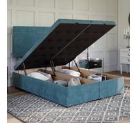 Divan Base Direct Plush Teal Ottoman Divan 3Ft Single End Lift Ottoman