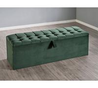 Divan Base Direct Portia Ottoman Storage Box 4Ft6 Double - Plush Velvet Emerald Green