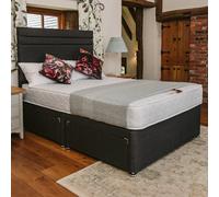 Divan Base Direct Rome Comfort Deluxe Sprung Divan Bed Set 4Ft Small Double 4 Drawers Continental -Lino Charcoal