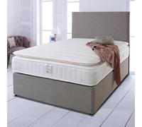 Divan Base Direct Shire Essentials 1000 Pocket Sprung Memory Foam Pillow Top Divan Bed Set 2Ft6 Small Single 2 Drawers Side- Wool Bronze