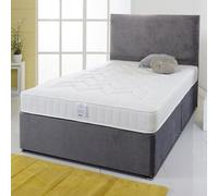 Divan Base Direct Shire Essentials Comfort Deep Quilted Sprung Divan Bed Set 3Ft Single 2 Drawers Side- Wool Bronze