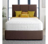Divan Base Direct Shire Stretton 2000 Pocket Sprung Cool Memory Gel Divan Bed Set 3Ft Single 2 Drawers Side- Wool Chestnut