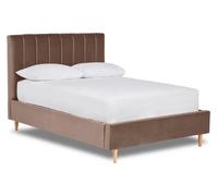 Divan Base Direct Solara Vertical Paneled Fabric Bed Base Only 5Ft King- Verlour Pewter