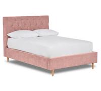 Divan Base Direct Solstice Modern Tall Chesterfield Fabric Bed Base Only 4Ft Small Double- Brecon Powder