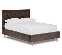 Divan Base Direct Solstice Modern Tall Chesterfield Fabric Bed Base Only 5Ft King- Brecon Gun Metal