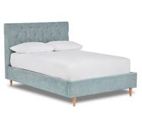 Divan Base Direct Solstice Modern Tall Chesterfield Fabric Bed Base Only 6Ft Super King- Brecon Sky Blue