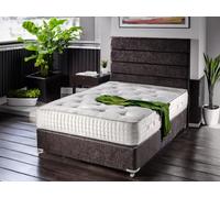 Divan Base Direct Sophia Briar-Rose Annabelle 1000 Pocket Sprung Bed Set 5Ft King Large End Drawer- Linoso Chocolate