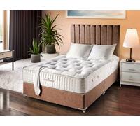 Divan Base Direct Sophia Briar-Rose Charlotte 1000 Pocket Sprung Natural Cotton Tencel Bed Set 5Ft King 2 Drawers Side - Wool Chestnut