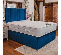 Divan Base Direct Sophia Briar-Rose Dual Season 1000 Pocket Sprung Igel Luxury Divan Bed Set 4Ft Small Double 4 Drawers Continental- Plush Marine
