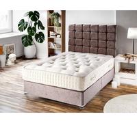 Divan Base Direct Sophia Briar-Rose La Femme Menopause 3000 Pocket Sprung Naturaldivan Bed Set 4Ft Small Double Large End Drawer- Plush Velvet Pink