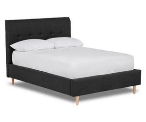 Divan Base Direct Starlight Shaped Headboard With Shallow Buttoning Bed Base Only 4Ft Small Double- Opera Antracite