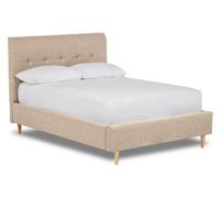 Divan Base Direct Starlight Shaped Headboard With Shallow Buttoning Bed Base Only 4Ft6 Double- Opera Natural