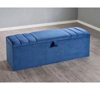 Divan Base Direct Titania Ottoman Storage Box 4Ft6 Double - Plush Velvet Marine