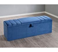 Divan Base Direct Titania Ottoman Storage Box 6Ft Super King - Plush Velvet Marine
