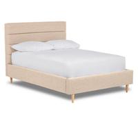 Divan Base Direct Viva Paneled Fabric Bed Bed Base Only 4Ft6 Double- Opera Natural