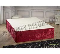 Divan Bed Base ONLY in Crushed Velvet - NO HEADBOARD (Silver, 4FT6-4 Drawers)