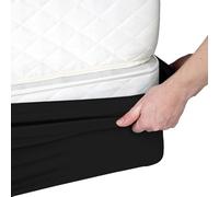 Divan Bed Base Wrap Cover, Bed Frame Cover, Elastic Around The Base Of Your Bed, Easy to Install, For Twin/Full/Queen/King Bed(Black,King)