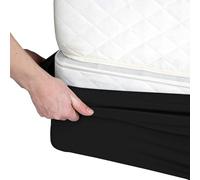 Divan Bed Base Wrap Cover, Bed Frame Cover, Elastic Around The Base Of Your Bed, Easy to Install, For Twin/Full/Queen/King Bed(Black,King)