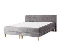 Beliani Divan Bed Velvet Marquise 180 X 200 Cm (Eu Super King) Grey