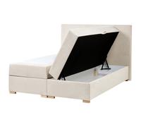 Divan Bed with Storage Fabric MAJOR 140 x 200 cm (EU Double) Light Beige