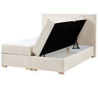Beliani Divan Bed With Storage Major Fabric Light Beige 140 X 200 Cm (Eu Double)