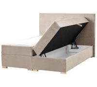 Divan Bed with Storage Fabric MAJOR 140 x 200 cm (EU Double) Taupe