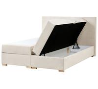 Divan Bed with Storage Fabric MAJOR 160 x 200 cm (EU King Size) Light Beige