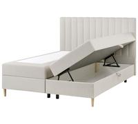 Divan Bed with Storage Fabric OFFICER 160 x 200 cm (EU King Size) Off-White