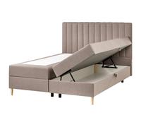 Divan Bed with Storage Fabric OFFICER 160 x 200 cm (EU King Size) Taupe