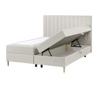 Divan Bed with Storage Fabric OFFICER 160 x 200 cm (EU King Size) Off-White