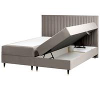 Divan Bed with Storage Velvet DAME 180 x 200 cm (EU Super King) Taupe