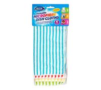 Divan Beds Deals 4-Pack Striped Microfibre Dish Cloths Highly Absorbent Reusable Kitchen Cleaning Cloths for Dishes Counters Sinks Surfaces Quick-Dry Durable Multipurpose