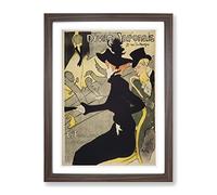 Divan Japonais By Henri De Toulouse Lautrec Classic Painting Framed Print | A2 Walnut Framed Wall Art | Ready to Hang | Classic Historical Picture | Living Room Bedroom Lounge Office