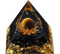Divani Moonstone Crystal Orgone Pyramid - Tiger Eye Lotus + Obsidian Stone - Ogan Crystal Energy Tower - Reiki Healing - 6cm