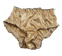 Divas Pack Of 5 Women Sexy Underwear Satin Frill Ladies Brief Size UK 6-24 DivasWorld (Gold, UK 10-12)