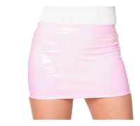 Divas Pink Shinny Mini Skirt Wet Look Faux Leather Micro Mini Skirt, 10/12/2020, Baby Pink
