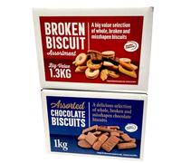 DIVAS SPIRITUAL Assorted Biscuit Pack of 2 - 1.3kg Broken Biscuits + 1kg Assorted Chocolate Biscuits - Perfect for Snacking, Tea Time & Gifting