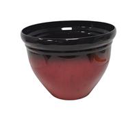 DIVAS SPIRITUAL Decorative Red & Black Plastic Planter Pot - 23cm Wide, 4L Capacity, No Drainage Hole - Lightweight Indoor/Outdoor Plant Pot