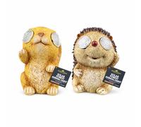 DIVAS SPIRITUAL Forest Animal Solar Garden Light Resin Outdoor LED Ornament Hedgehog Rabbit Cat Squirrel 11 cm (Pack Of 2 (ASSORTED))