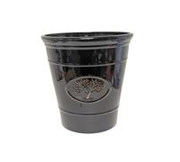DIVAS SPIRITUAL Plastic Flower Pot Planter with Tree Design - Decorative Indoor Outdoor Plant Pot, No Drainage Hole, Height 23 cm, Top Diameter 23 cm (1, black)