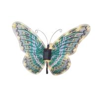 DIVAS SPIRITUAL Solar Butterfly Wall Art Light with 25 Warm White LEDs, Outdoor Garden Decorative Wall Ornament, Auto On at Dusk, Weather Resistant, Rechargeable Battery Included (1, Blue Butterfly)