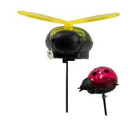DIVAS SPIRITUAL Solar Garden Stake Lights Decorative Ladybird and Bee Designs Outdoor Solar-Powered LED Lighting for Garden, Pathway (Pack of 2: 1 Ladybug + 1 bee)