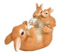 DIVAS SPIRITUAL Solar Rabbit Garden Light Ornament, Outdoor Animal Statue with LED Glow Ball, Auto Night Lighting, Resin Patio Decor