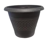 Divas World Brussels Planter Black Bronze - Large Decorative Garden Pot for Indoor Outdoor Plants | 40cm Height x 50cm Width Durable Plastic Planter
