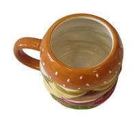 Divas World Burger Shaped Mug Novelty Hamburger Tea Coffee Cup with Handle, Colourful 3D Food Design, Microwave & Dishwasher Suitable, Fun Kitchen Drinkware